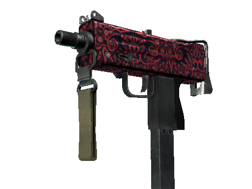 MAC-10 | Red Filigree (Field-Tested)